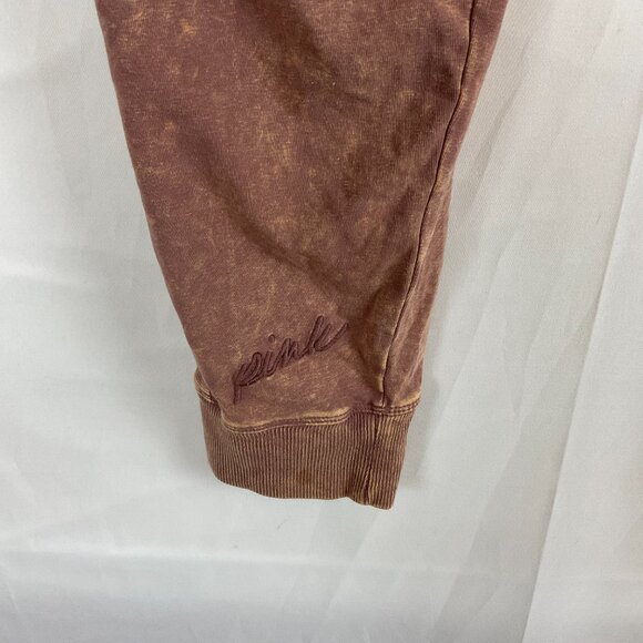 Pink Victoria's Secret Yoga Jogger Pants XL Mauve Peach Tie Waist Zipper Pockets - Picture 11 of 12